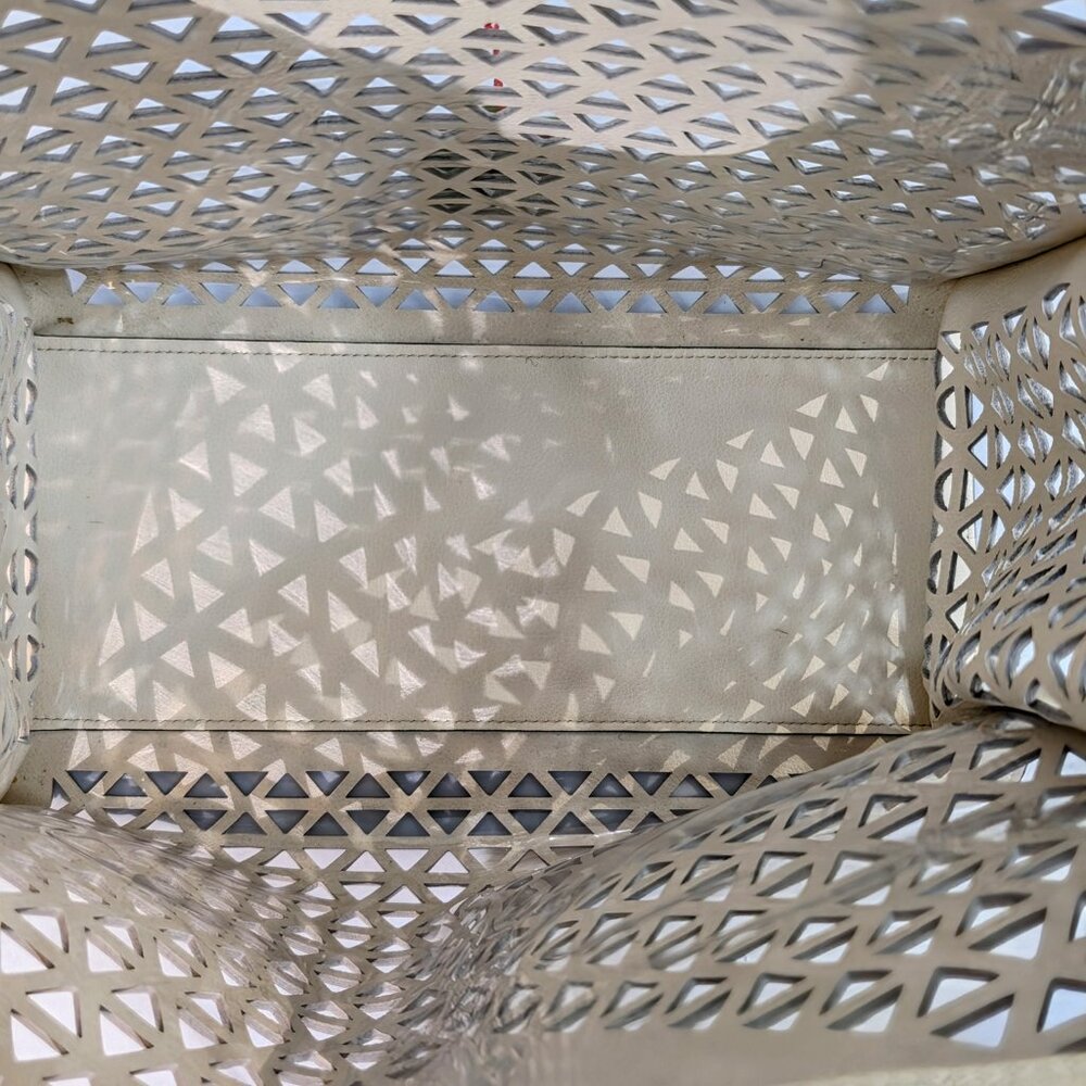 Prada Milano Cream Perforated Tote Bag - Picture 11 of 16